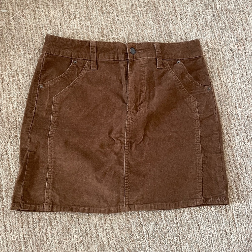 Time and Tru Brown Corduroy Mini Skirt